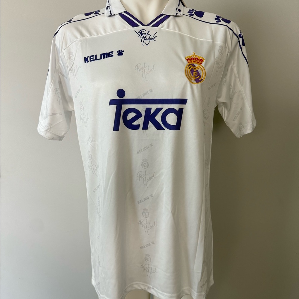 Raul Real Madrid Soccer New Men’s Retro Vintage Home Soccer Jersey